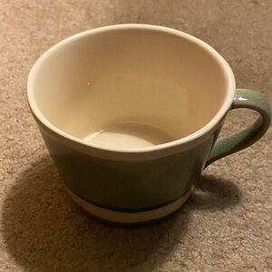 Elegant Green and Cream Ceramic Mug